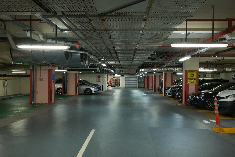 Basement car park entrance at Wheelock Place from Angullia Park, Singapore