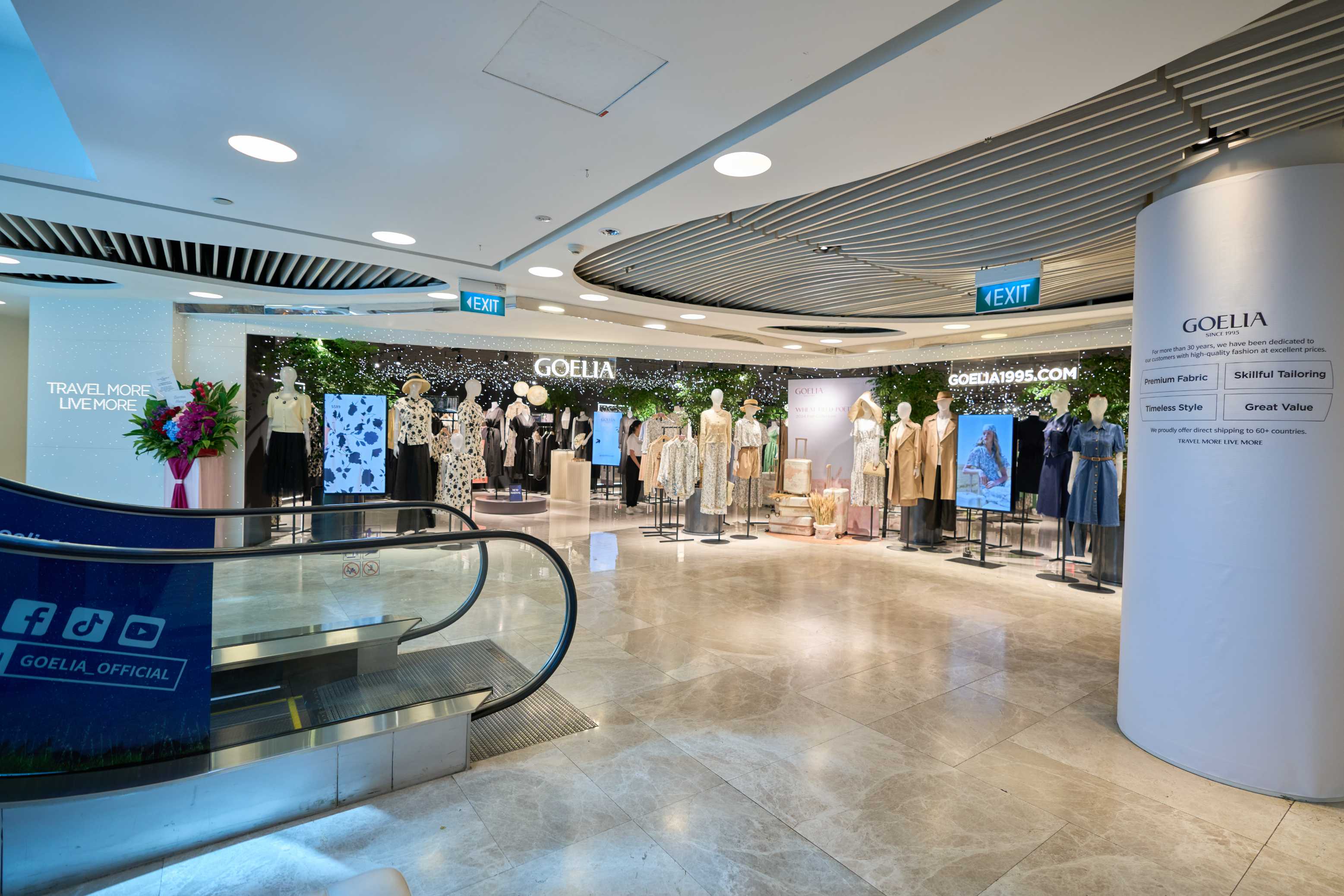 Fashion boutique shopfronts inside Wheelock Place, Singapore
