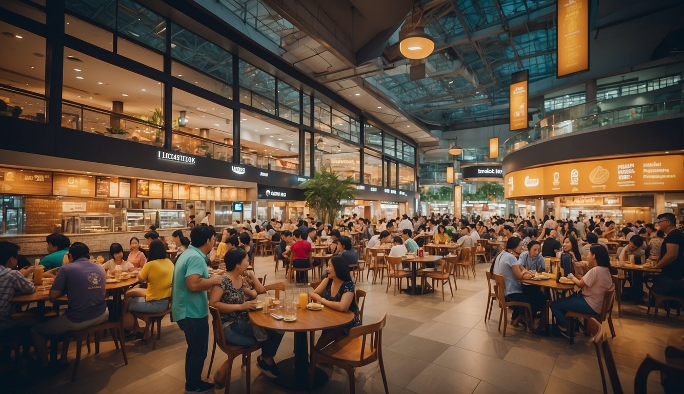 Restaurant and cafe seating inside Wheelock Place, Singapore