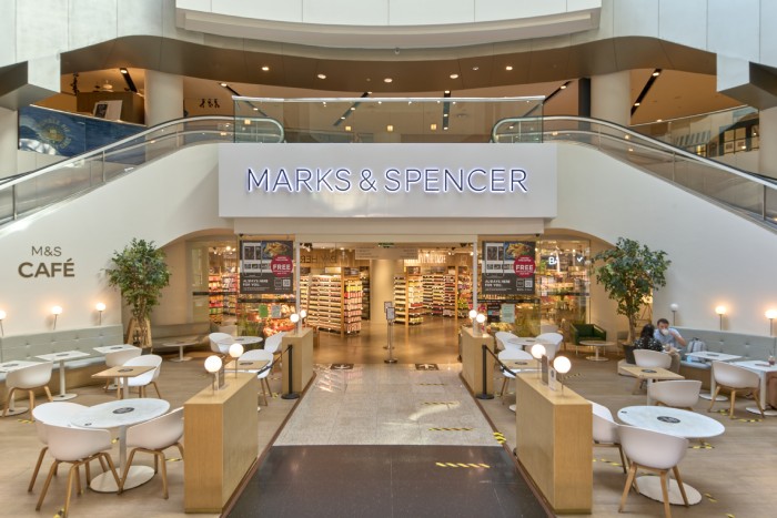 Marks and Spencer and bookstore interior at Wheelock Place, Singapore